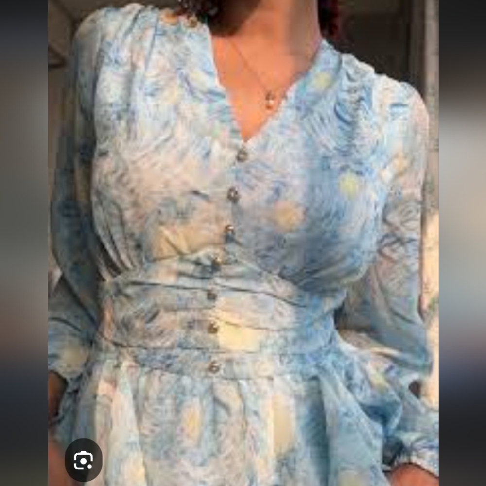 Van Gogh Starry Night Chiffon dresses (2)